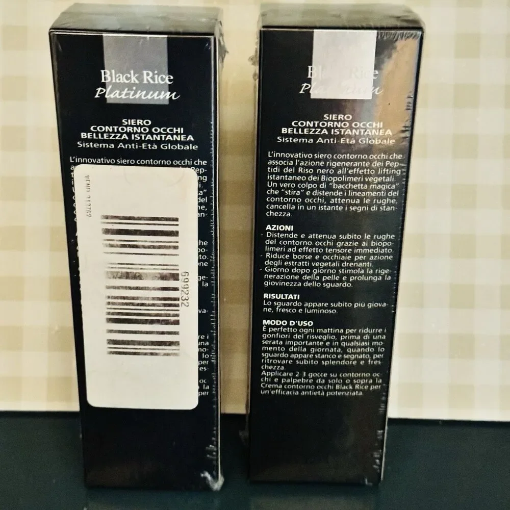 Lot of 2 Perlier Black Rice Platinum Eye Contour Serum Beauty 1.5oz Sealed